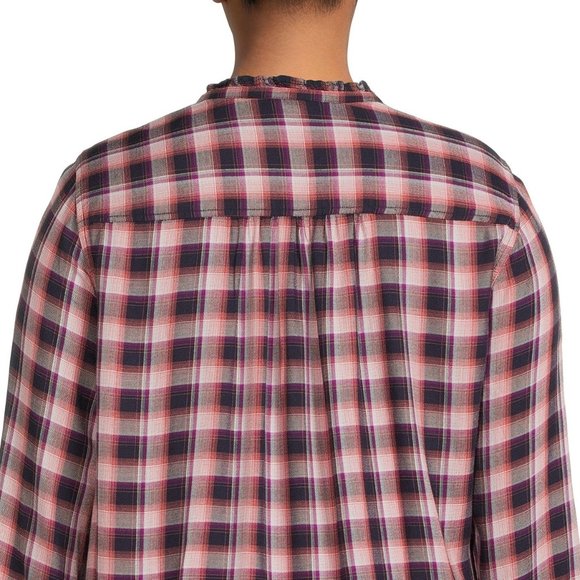 Tartan Plaid Button Down Long Sleeve Shirt Top Sz 0X NWT - Picture 4 of 9